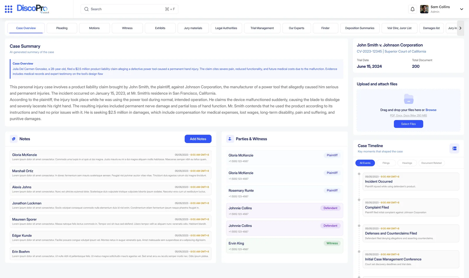 DiscoPro, the product screen